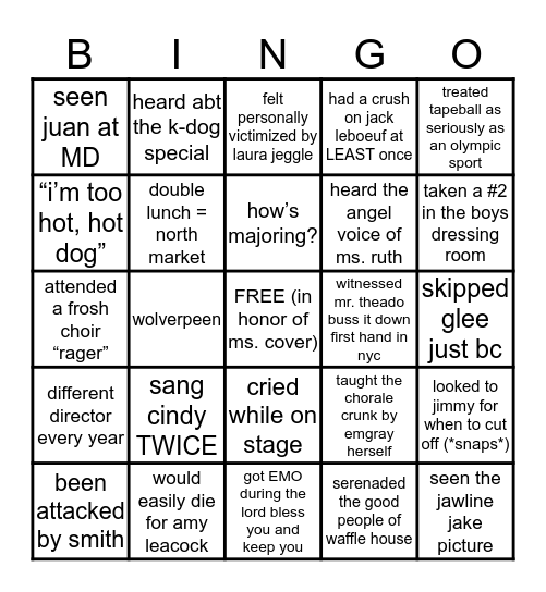 UAVM Bingo (c/o 2019) Bingo Card