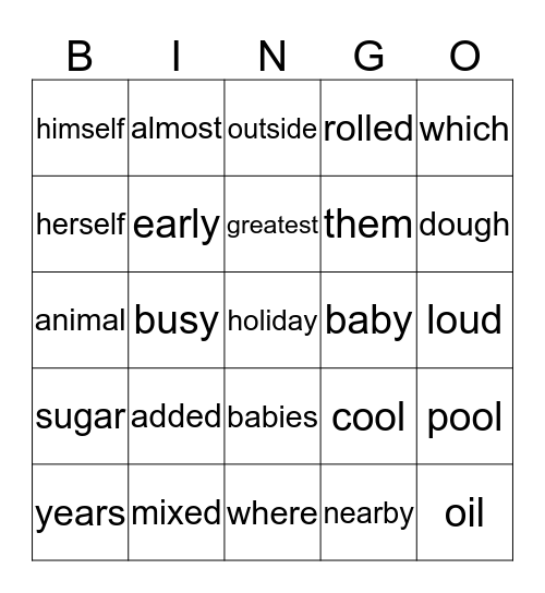 Callum's Reading Bingo Card