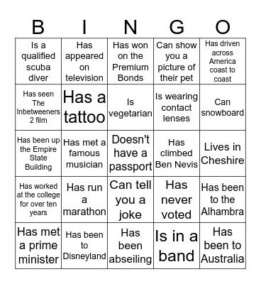 ILT Champions Bingo Challenge: Find someone who... Bingo Card