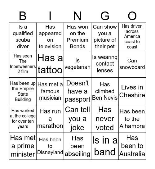 ILT Champions Bingo Challenge: Find someone who... Bingo Card