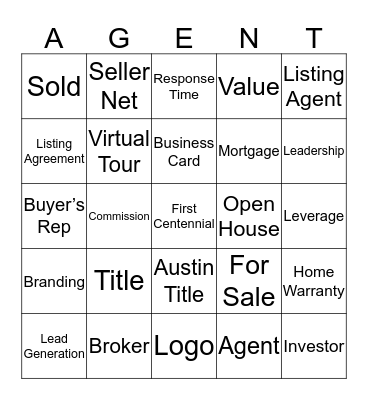 Bastrop Realtor® BINGO Card