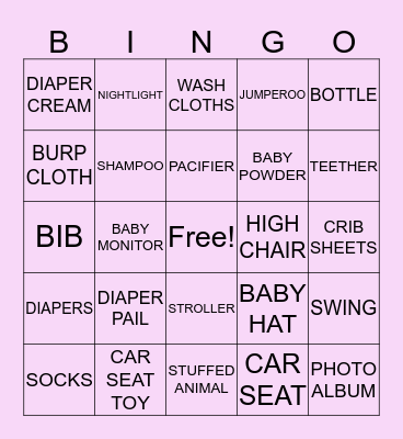 BABY BINGO! Bingo Card