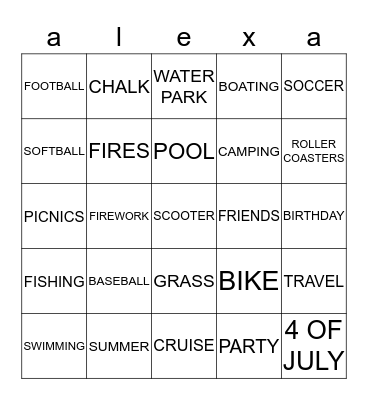 summer bingo  Bingo Card