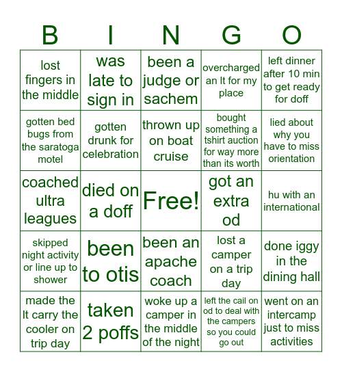 SCHODACK STAFF Bingo Card
