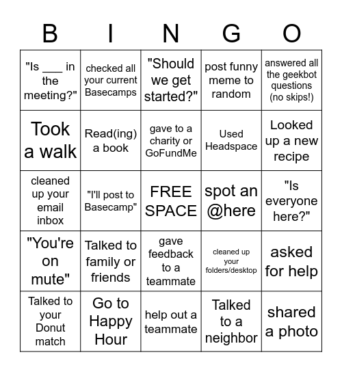 Eastern Standard BINGO Card