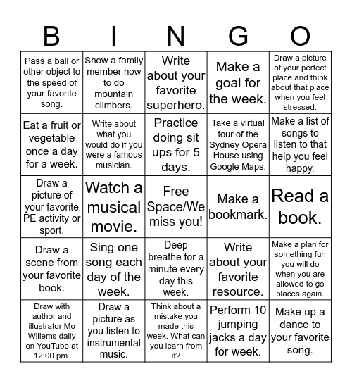 Resource Bingo: May 11-15 Bingo Card