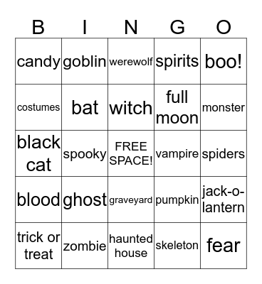 HALLOWEEN BINGO Card
