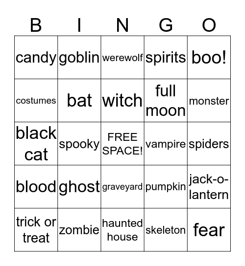 HALLOWEEN BINGO Card