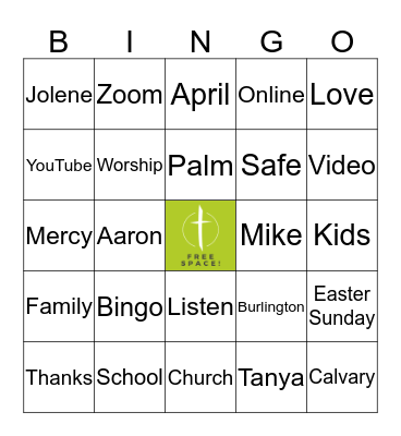 CB Kids Bingo: April 5 Bingo Card