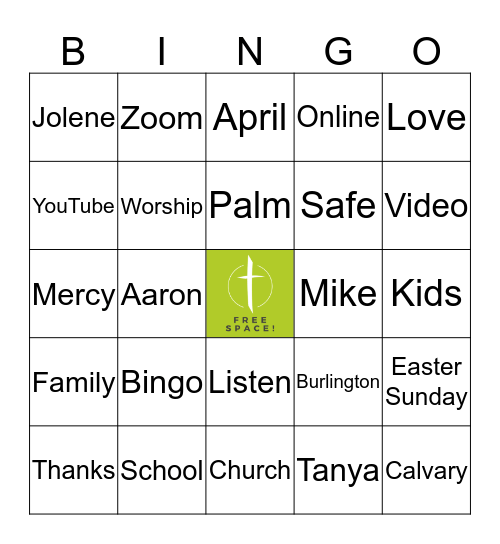 CB Kids Bingo: April 5 Bingo Card