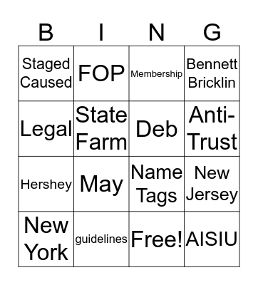 Babin Bingo Card