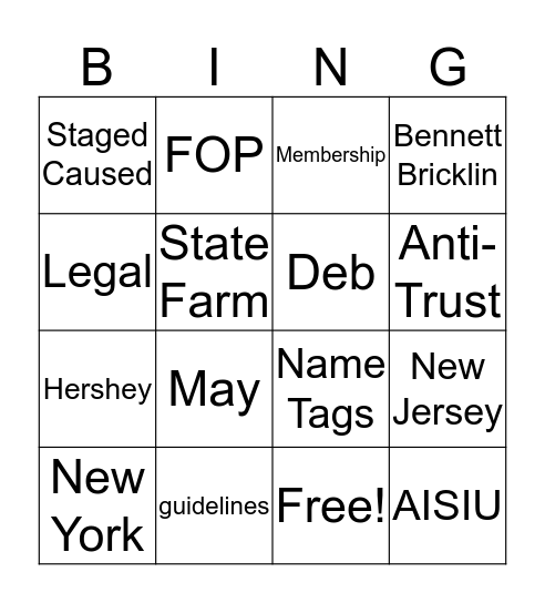 Babin Bingo Card