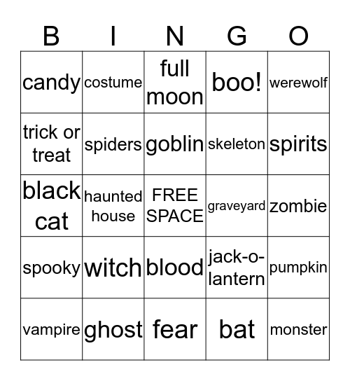STEPH'S HALLOWEEN BINGO Card