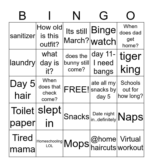 Mops Bingo Card