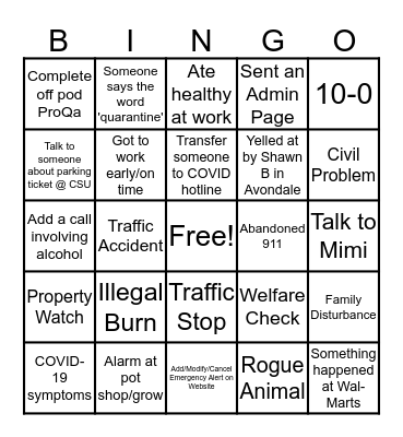 NTW BINGO Card