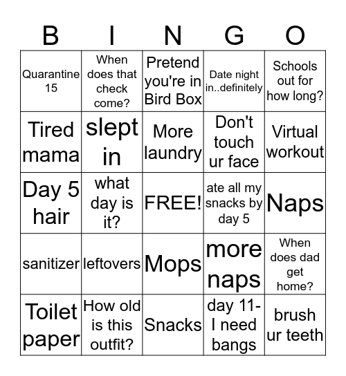 Mops Bingo Card