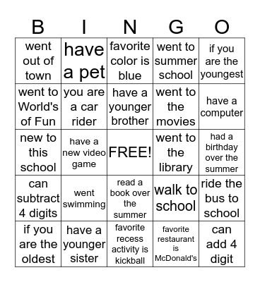 Find Someone Who..... Bingo Card