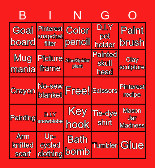 Pinterest w/program board bingo Card