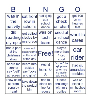 SAINT EPHREM SCHOOL Bingo Card