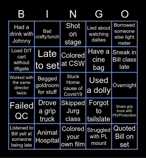 Grad Life Level 1 Bingo Card