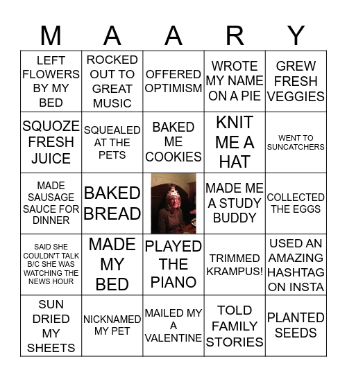 HAPPY BIRTHDAY MOM! Bingo Card