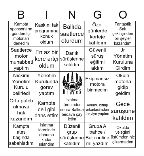 BAURIDERS 🏍 Bingo Card