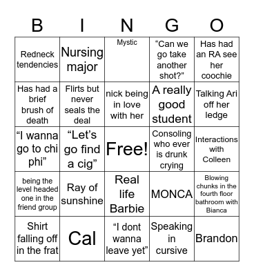 Maggie Mae Bingo Card