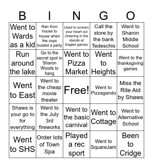 Sharon Tropes Bingo Card