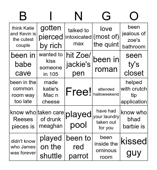 R E E F E Bingo Card