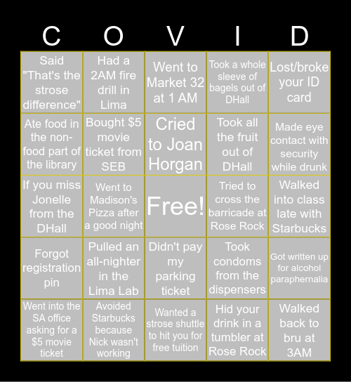 THE STROSE DIFFERENCE Bingo Card