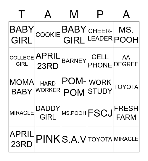 COLLEGE BOUND Bingo Card