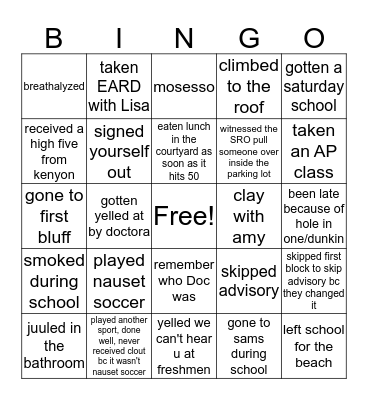 Nauset Bingo Card