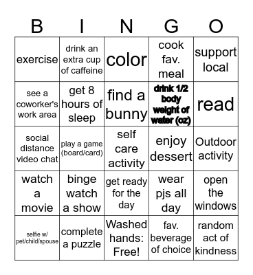 OSPA BINGO Card