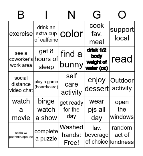 OSPA BINGO Card