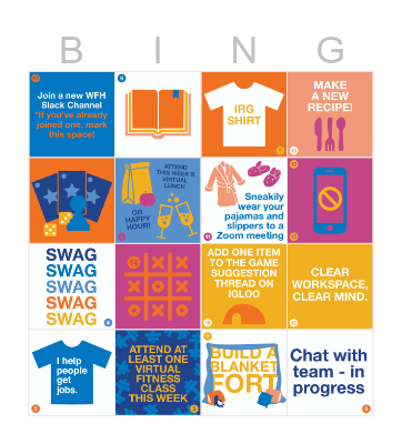 EE WFH TEST Bingo Card