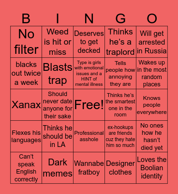 Boolian Bingo Card