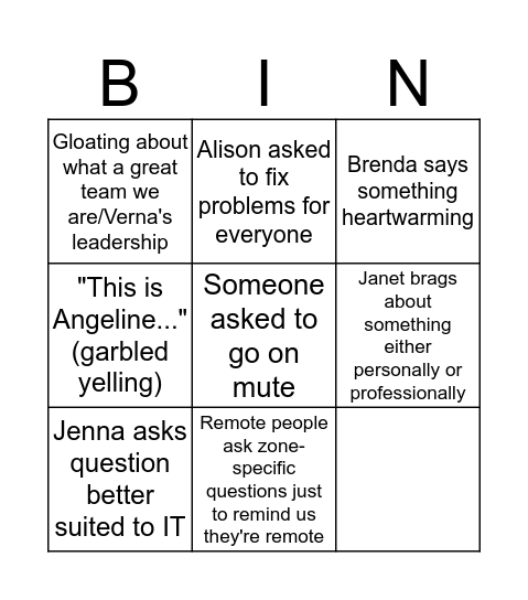 bingo Card