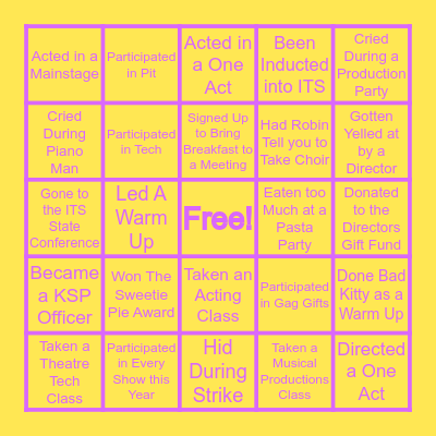 KSP Bingo!! Bingo Card