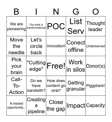 NONPROFIT LINGO: Love it, hate it... Bingo Card
