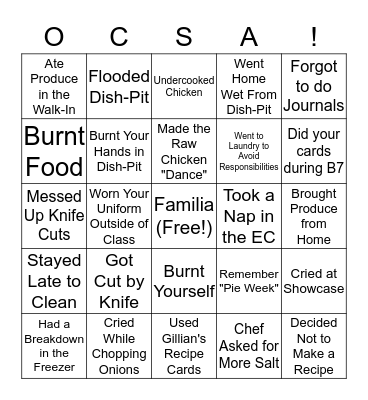 OCSA CAH Bingo! Bingo Card