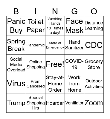 Coronavirus - NM Edition Bingo Card