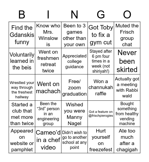 Frisch bingo! Bingo Card