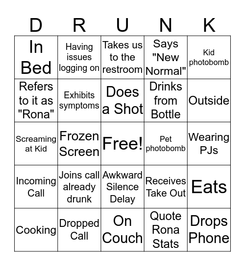 Quarantine and Chill Bingo Card