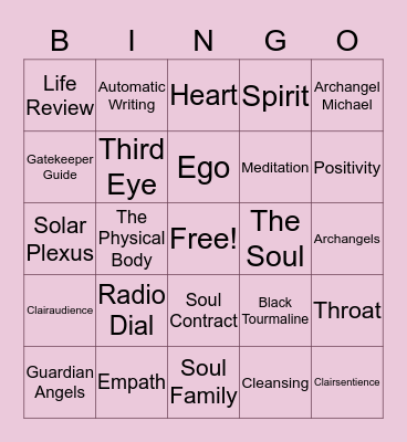 A Beginner's Guide to Connecting to Spirit Bingo Card