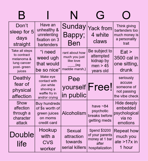 TRIFECTA BINGY Bingo Card