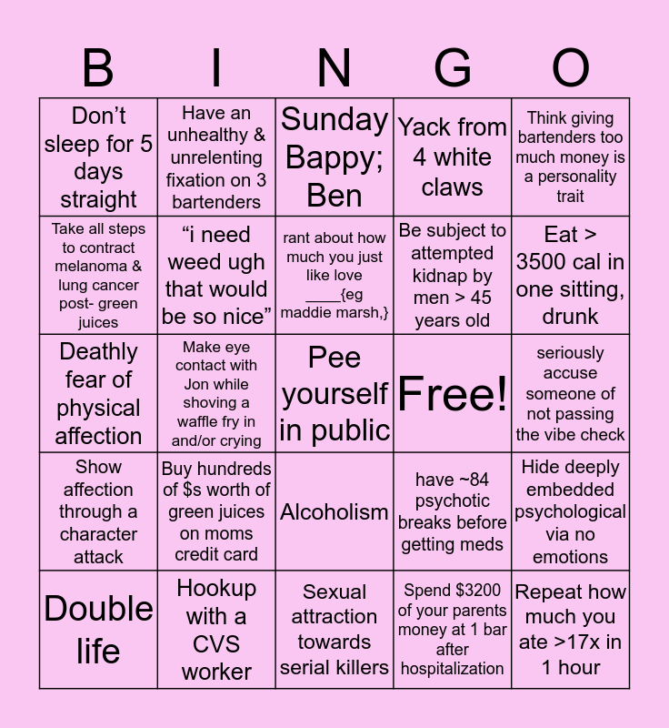 TRIFECTA BINGY Bingo Card