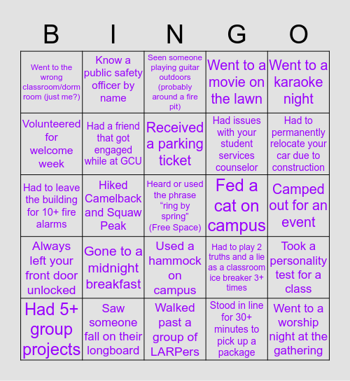 Lopes Life Bingo Card