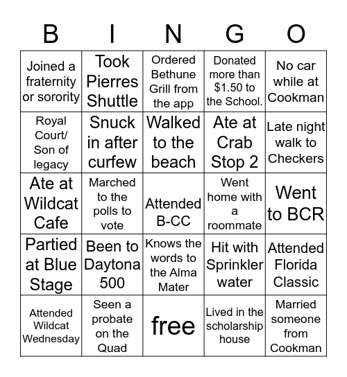 h Bingo Card