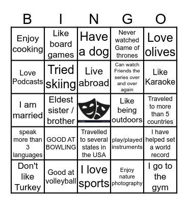 ADP Human Bingo Card