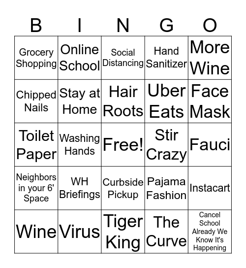 Happy Hour Bingo Card